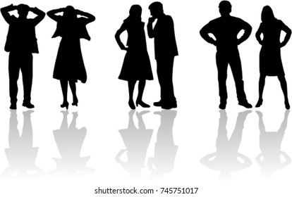 People silhouettes - couples 