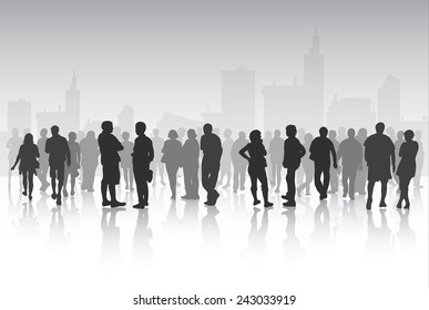 People silhouettes group