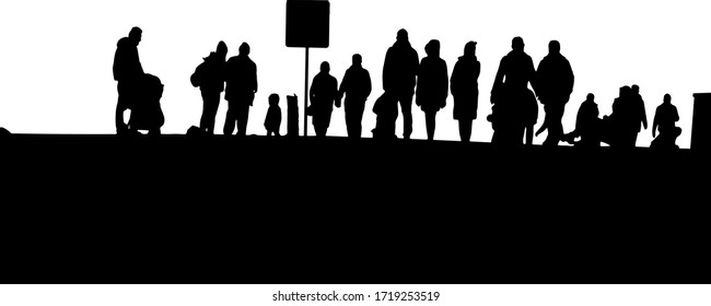 people silhouettes on the seashore