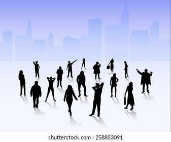 People silhouettes outdoors