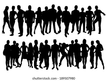 People Silhouettes Set