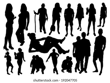People Silhouettes Set