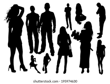 People Silhouettes Set