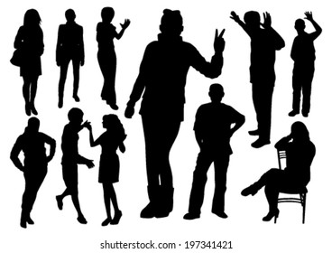People Silhouettes Set