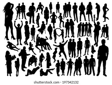 People Silhouettes Set