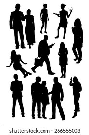 People Silhouettes Set