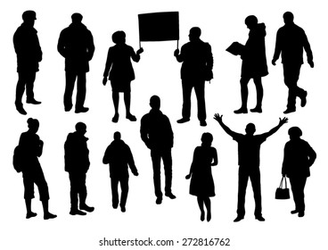 People Silhouettes Set