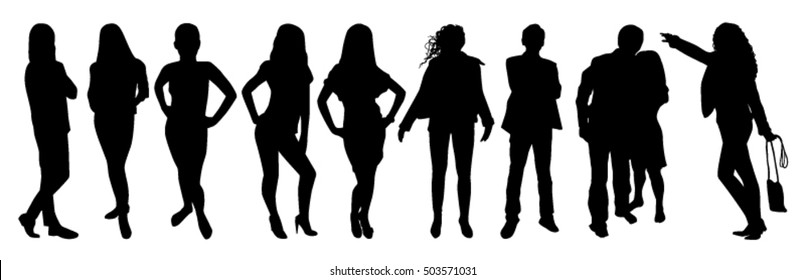 People silhouettes set
