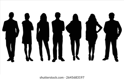 people  silhouettes set on white background