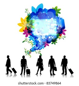 people silhouettes with speech bubble