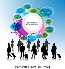 people silhouettes with speech bubbles