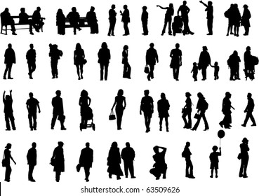 People silhouettes (vector)