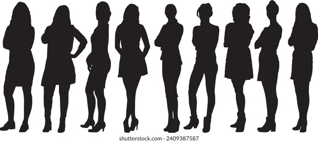 People silhouettes vector set 111