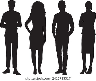 People silhouettes vector set 111