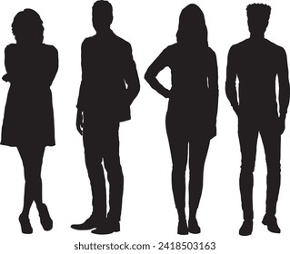 People silhouettes vector set 113