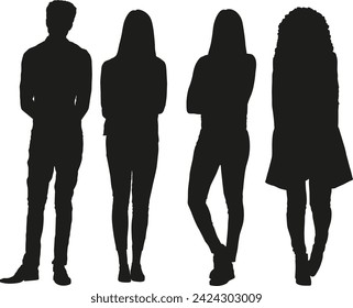 People silhouettes vector set 116