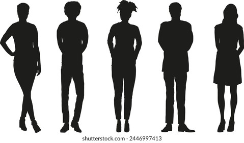 People silhouettes vector set  120