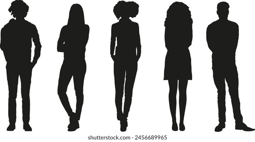 People Silhouettes vector set 122