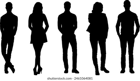 People Silhouettes vector set 126