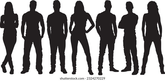 People silhouettes vector set 
illustration