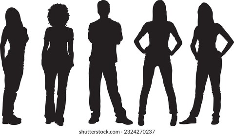 People silhouettes vector set 
illustration