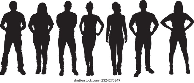 People silhouettes vector set 
illustration
