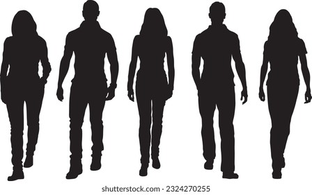 People silhouettes vector set 
illustration