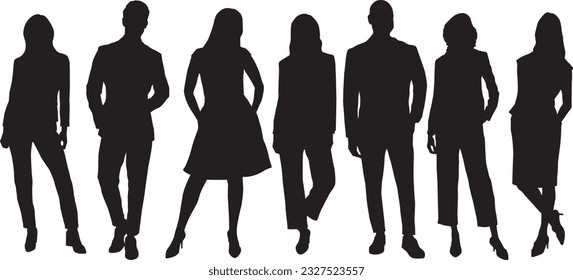 People silhouettes vector set 
illustration