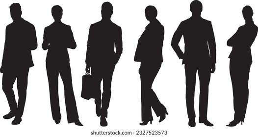 Conjunto de vectores de siluetas de personas 
ilustración