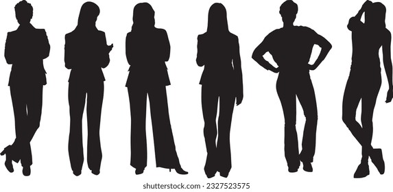 People silhouettes vector set 
illustration