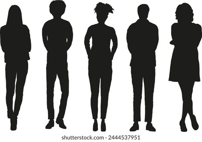 People Silhouettes vetor set 119