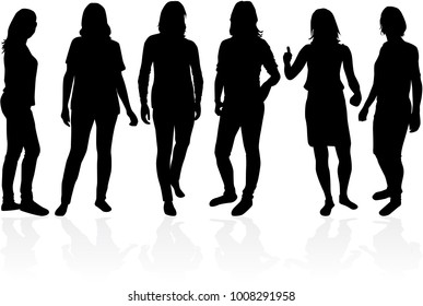 People silhouettes.Vector works .