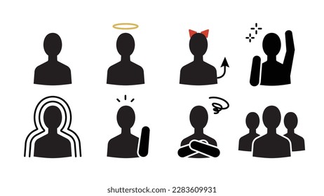 People simple silhouette icon set