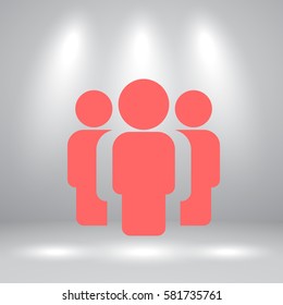 People simple vector icon on studio room background, illustration