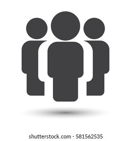 People simple vector icon with shadow, illustration