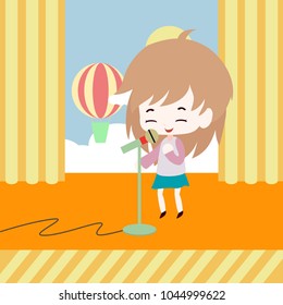 People Singing Illustration