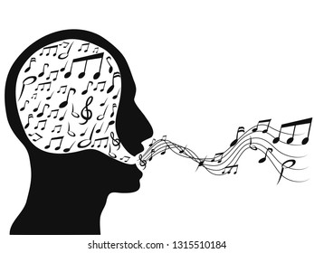 people singing with music notes