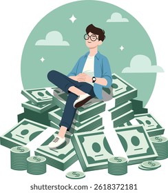 as pessoas se sentam na ilustração money
