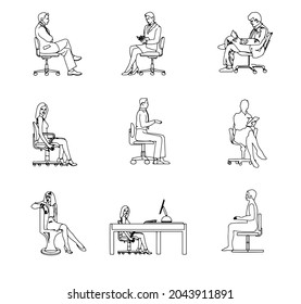 
People are sitting in the office and working.