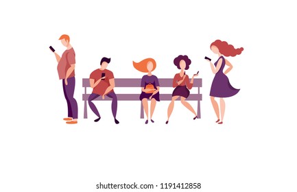 People are sitting on a bench