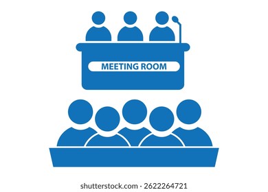 people sitting on meeting room icon . Meeting room, discussion, business conference, support group outline icon. meeting room icon.