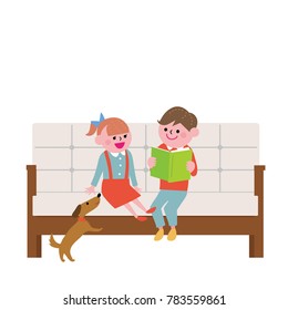 People sitting on the sofa