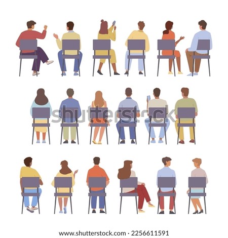 people sitting. persons back view sitting n chairs. Vector illustrations Foto stock © 