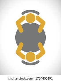 people sitting for round table concept icon