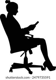 People sitting silhouette illustration. Person pose while sit down