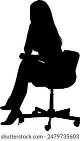 People sitting silhouette illustration. Person pose while sit down