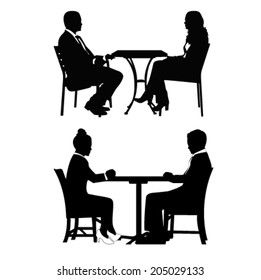 Silhouette Table Business Meetings Stock Vectors, Images & Vector Art ...