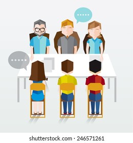 People Sitting and Talking Vector Illustration