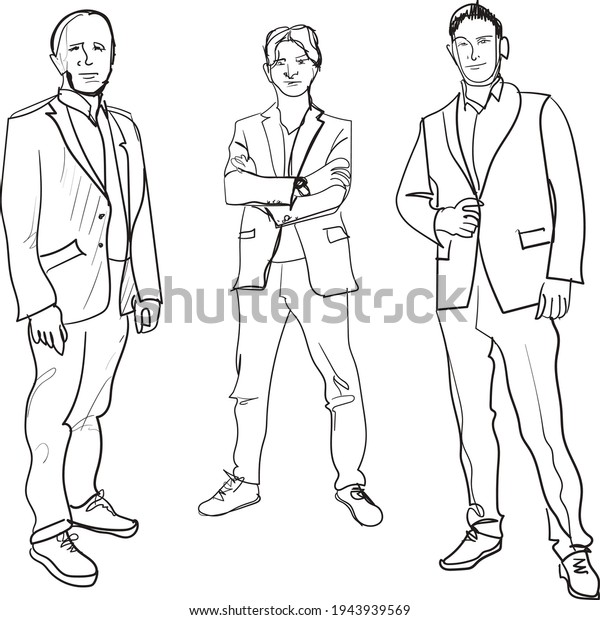 People Sketch Man Vector Person Stock Vector (Royalty Free) 1943939569 ...