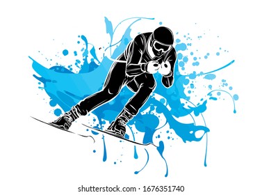 People skiing flat style design. Skis isolated, skier and snow, cross country skiing, winter sport, season and mountain, cold downhill, recreation lifestyle